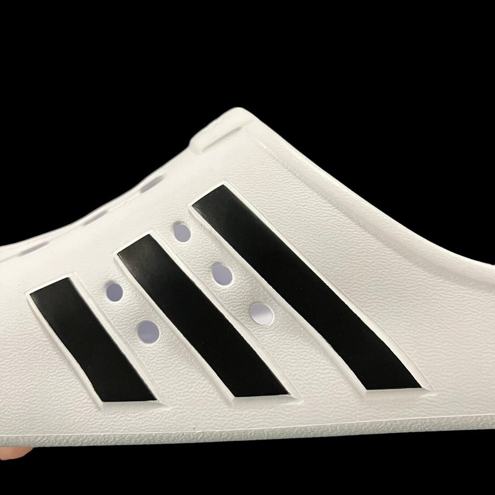 adidas Womens Adilette Clog Size 9 White Black Lightweight Comfortable Sandals - Picture 8 of 15